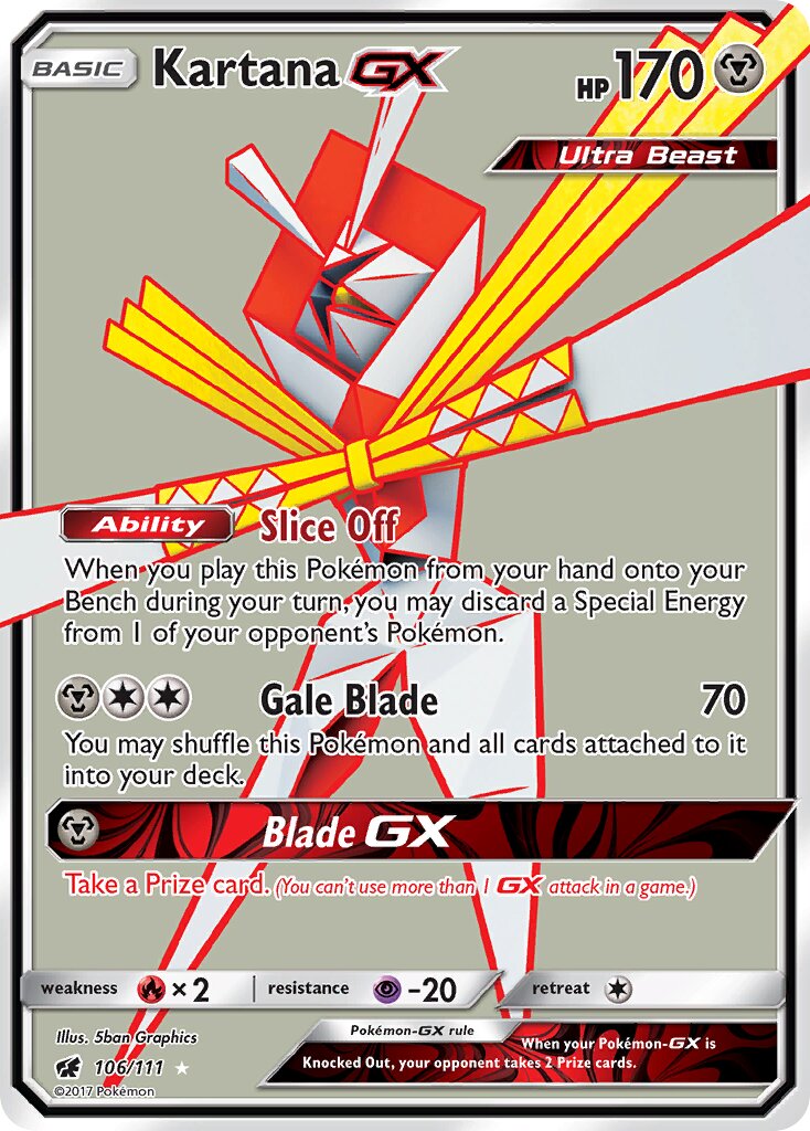 Kartana-GX 106/125 — Crimson Invasion (English Pokémon TCG card)