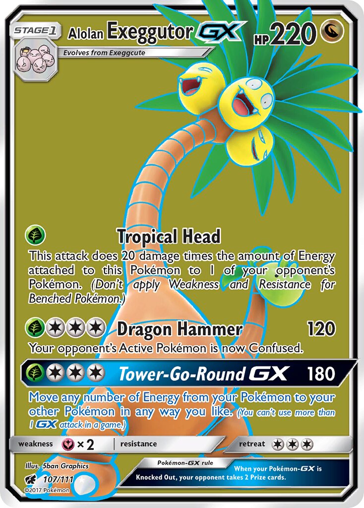 Alolan Exeggutor-GX 107/125 — Crimson Invasion (English Pokémon TCG card)
