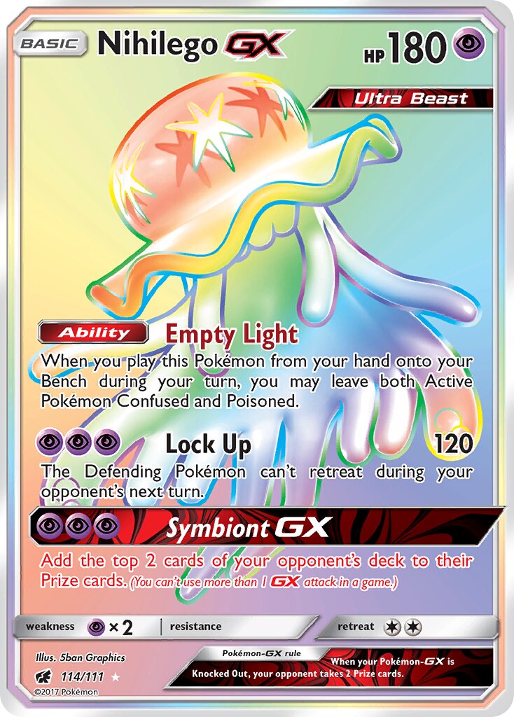 Nihilego-GX 114/125 — Crimson Invasion (English Pokémon TCG card)