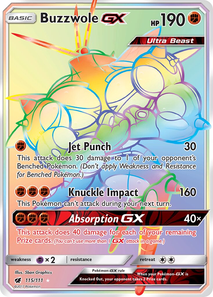Buzzwole-GX 115/125 — Crimson Invasion (English Pokémon TCG card)