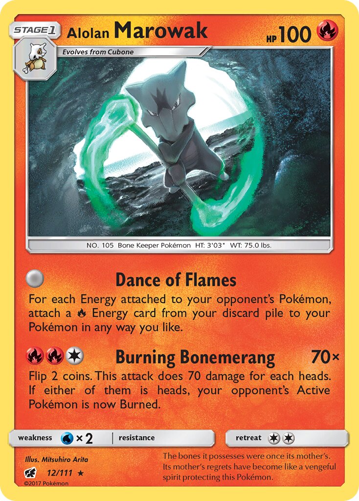 Alolan Marowak 012/125 — Crimson Invasion (English Pokémon TCG card)