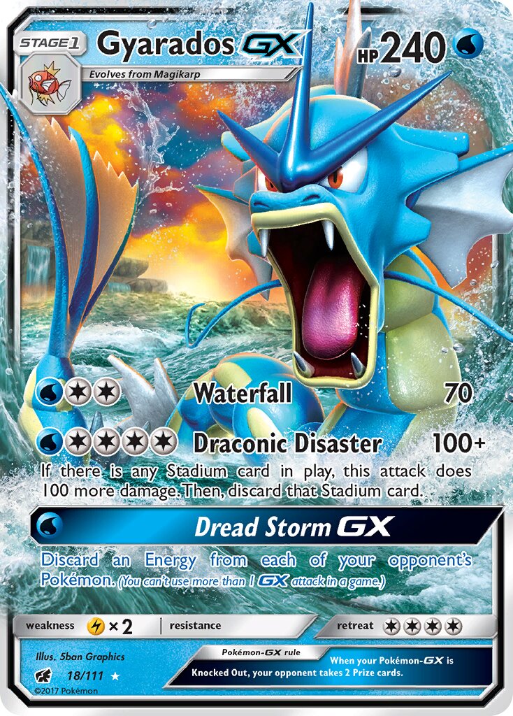 Gyarados-GX 018/125 — Crimson Invasion (English Pokémon TCG card)