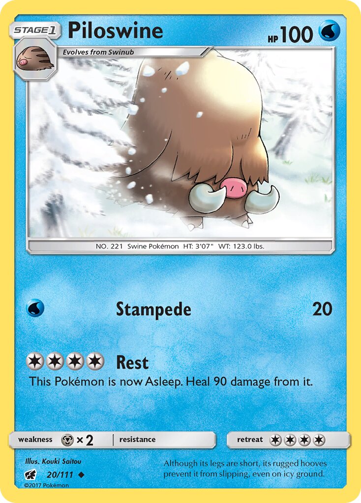 Piloswine 020/125 — Crimson Invasion (English Pokémon TCG card)