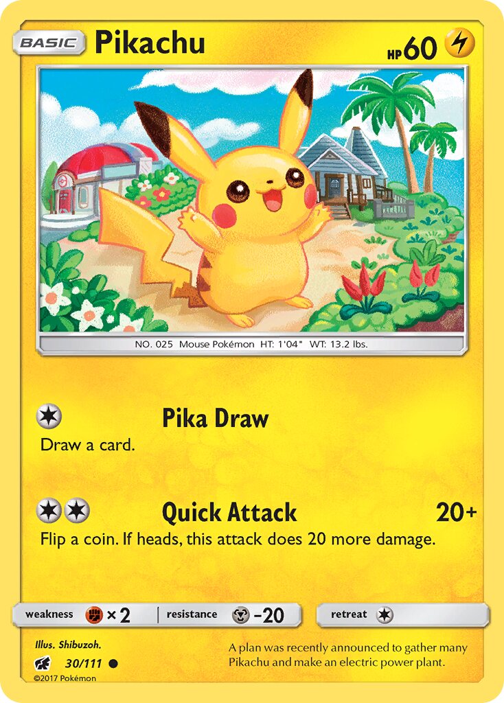 Pikachu 030/125 — Crimson Invasion (English Pokémon TCG card)