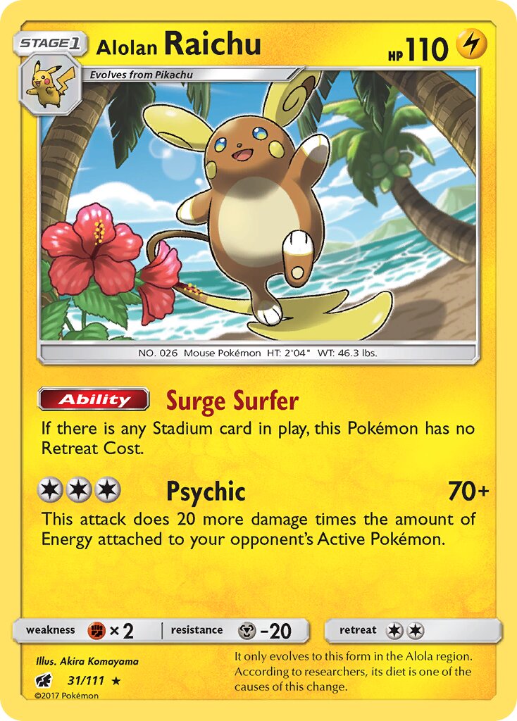 Alolan Raichu 031/125 — Crimson Invasion (English Pokémon TCG card)