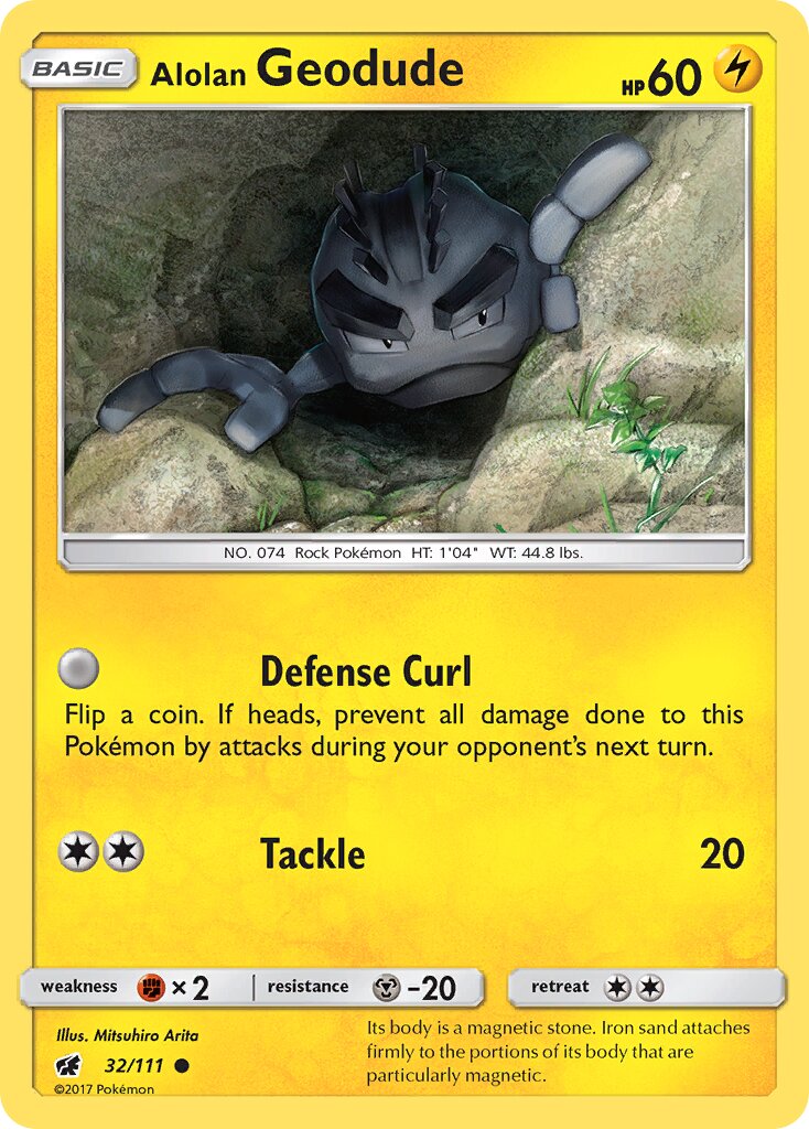 Alolan Geodude 032/125 — Crimson Invasion (English Pokémon TCG card)