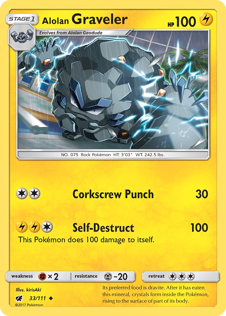Alolan Graveler 033/125 — Crimson Invasion (English Pokémon TCG card)