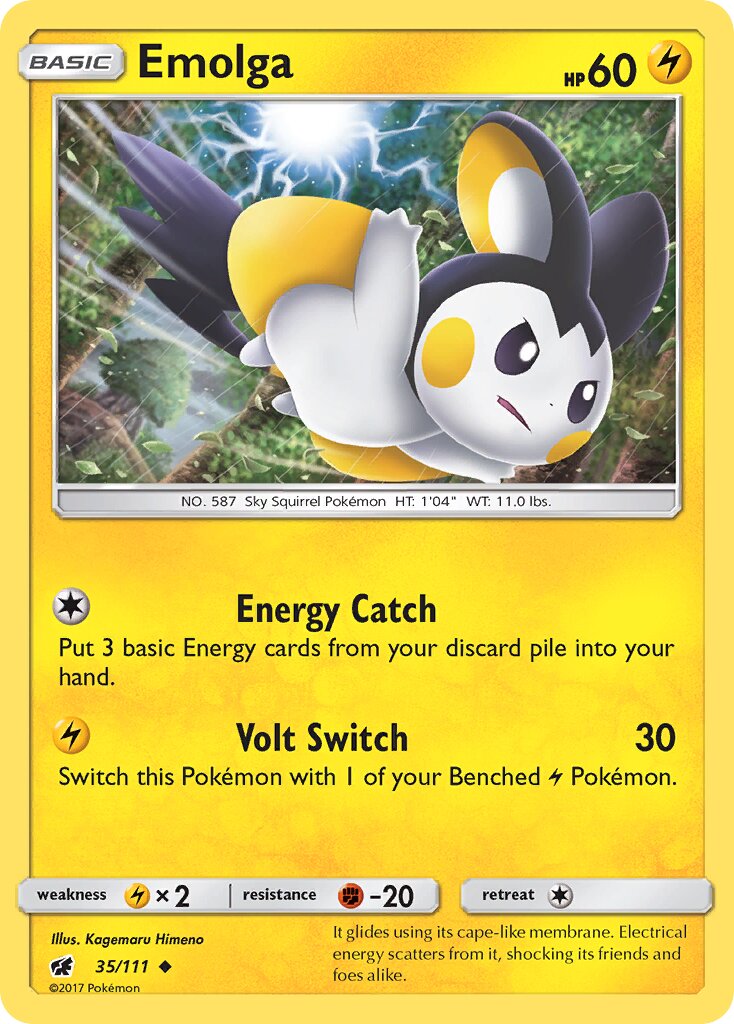 Emolga 035/125 — Crimson Invasion (English Pokémon TCG card)