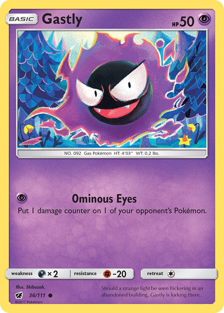 Gastly 036/125 — Crimson Invasion (English Pokémon TCG card)