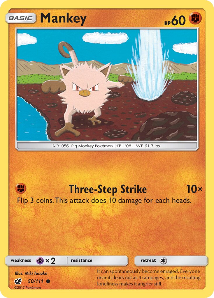 Mankey 050/125 — Crimson Invasion (English Pokémon TCG card)