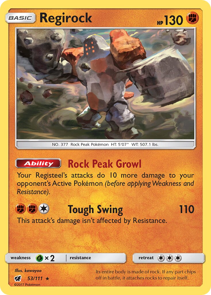 Regirock 053/125 — Crimson Invasion (English Pokémon TCG card)