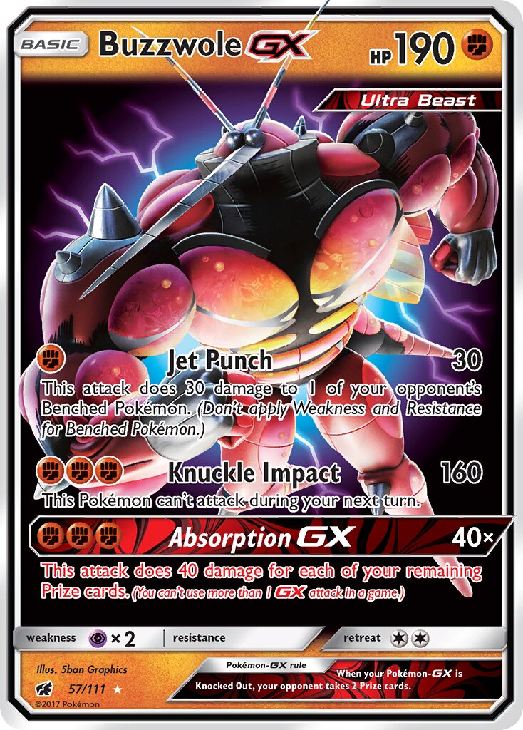 Buzzwole-GX 057/125 — Crimson Invasion (English Pokémon TCG card)