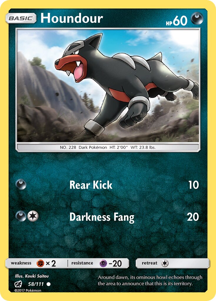Houndour 058/125 — Crimson Invasion (English Pokémon TCG card)