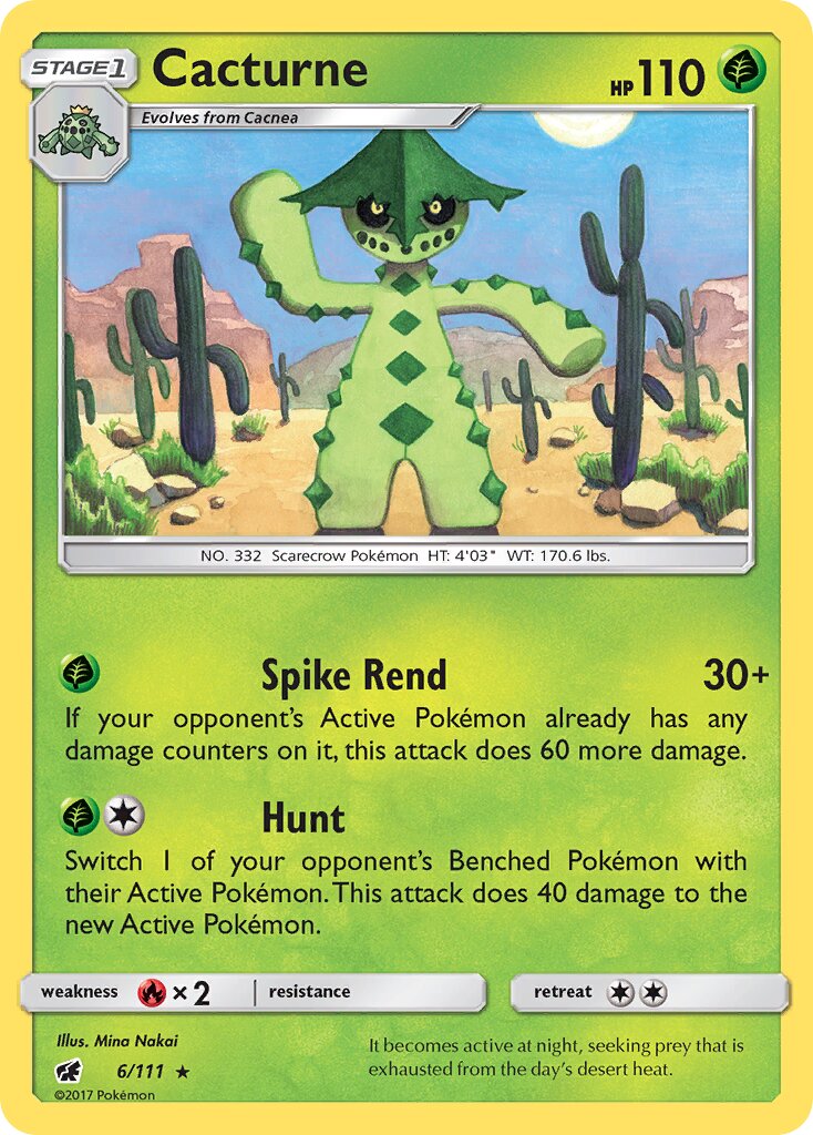 Cacturne 006/125 — Crimson Invasion (English Pokémon TCG card)