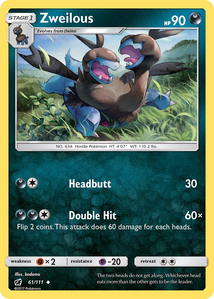 Zweilous 061/125 — Crimson Invasion (English Pokémon TCG card)
