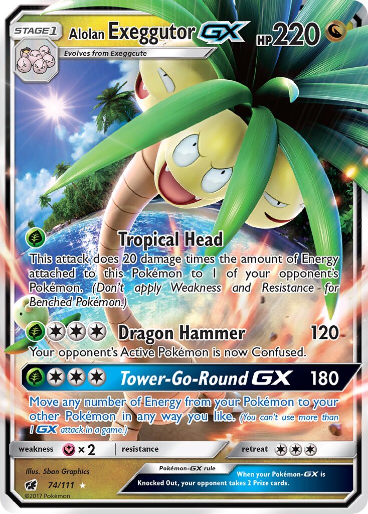 Alolan Exeggutor-GX 074/125 — Crimson Invasion (English Pokémon TCG card)