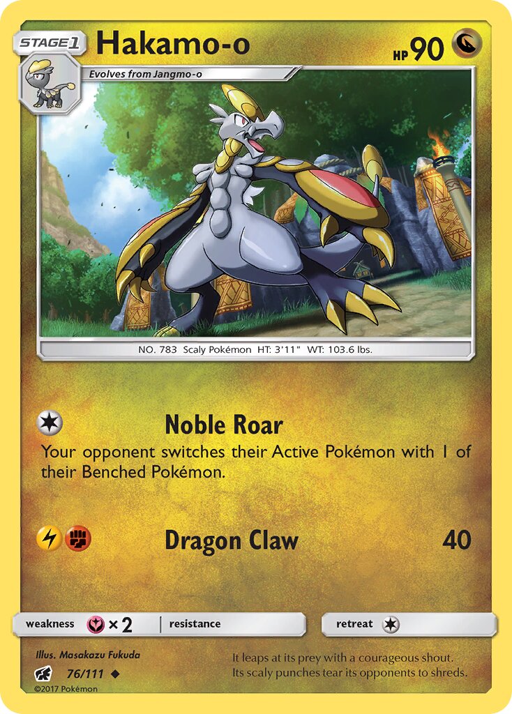 Hakamo-o 076/125 — Crimson Invasion (English Pokémon TCG card)