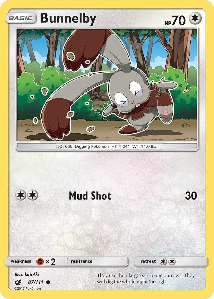 Bunnelby 087/125 — Crimson Invasion (English Pokémon TCG card)