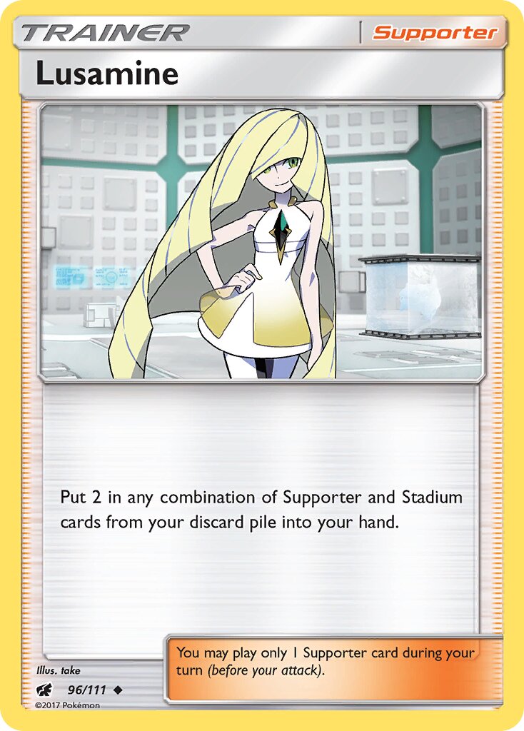 Lusamine 096/125 — Crimson Invasion (English Pokémon TCG card)