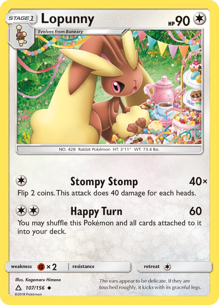 Lopunny 107/173 — Ultra Prism (English Pokémon TCG card)