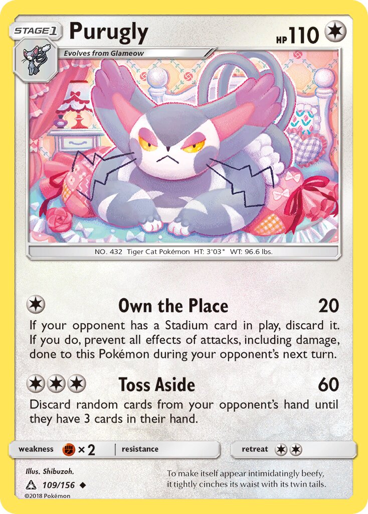 Purugly 109/173 — Ultra Prism (English Pokémon TCG card)