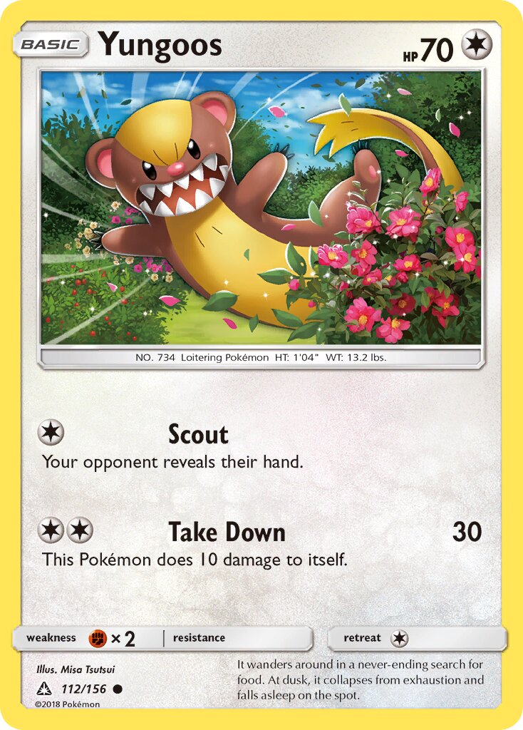 Yungoos 112/173 — Ultra Prism (English Pokémon TCG card)