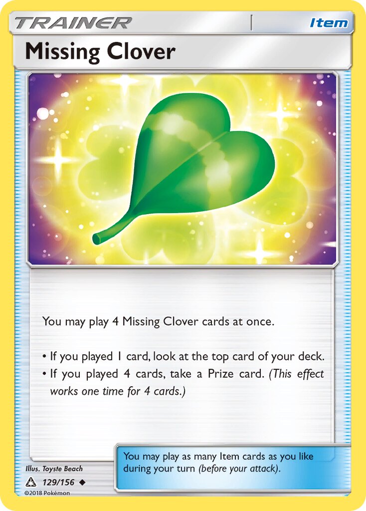 Missing Clover 129/173 — Ultra Prism (English Pokémon TCG card)
