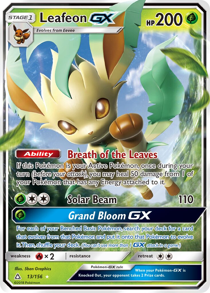 Leafeon-GX 013/173 — Ultra Prism (English Pokémon TCG card)