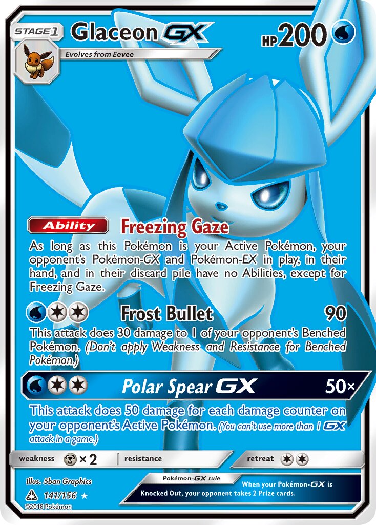 Glaceon-GX 141/173 — Ultra Prism (English Pokémon TCG card)