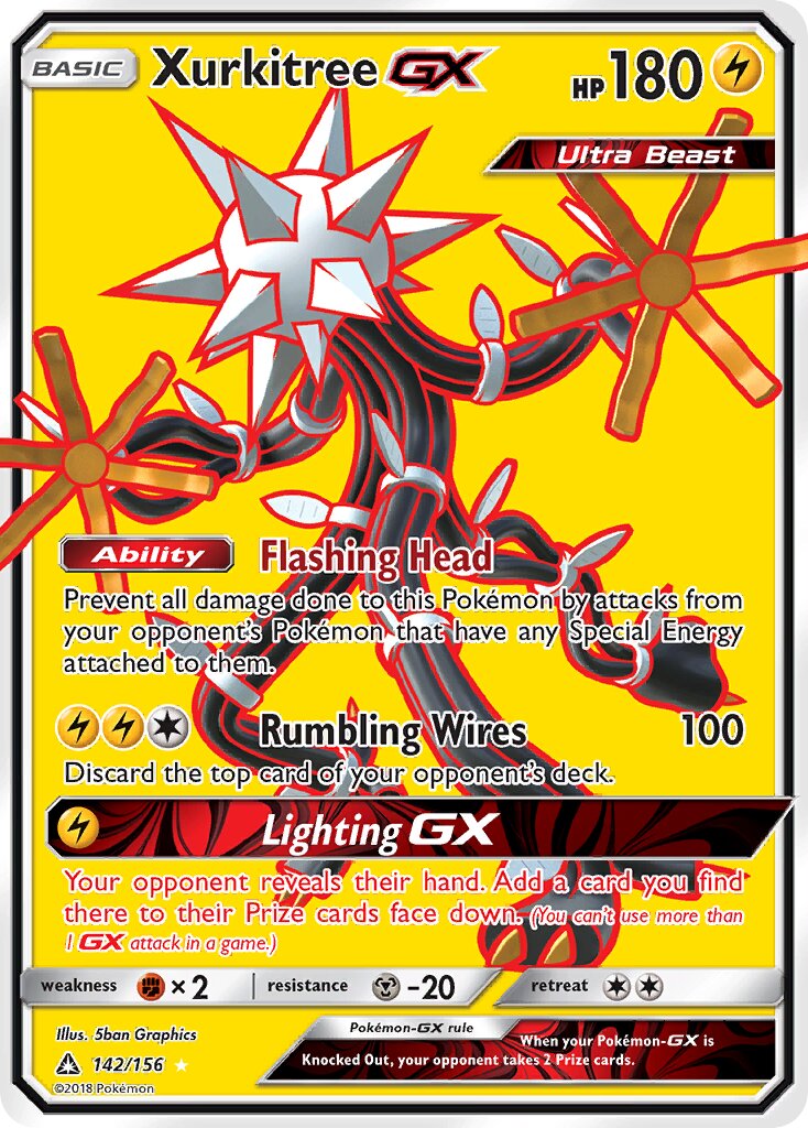 Xurkitree-GX 142/173 — Ultra Prism (English Pokémon TCG card)