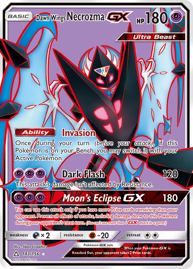 Dawn Wings Necrozma-GX 143/173 — Ultra Prism (English Pokémon TCG card)