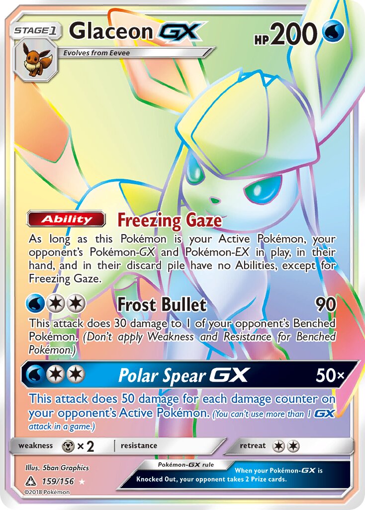 Glaceon-GX 159/173 — Ultra Prism (English Pokémon TCG card)