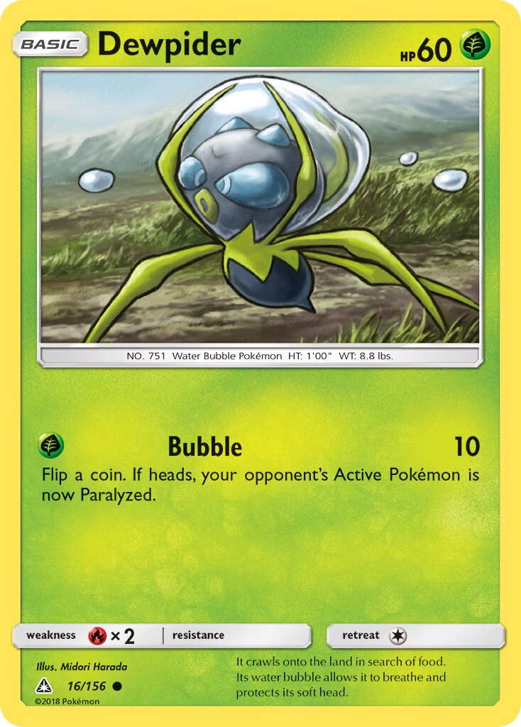 Dewpider 016/173 — Ultra Prism (English Pokémon TCG card)