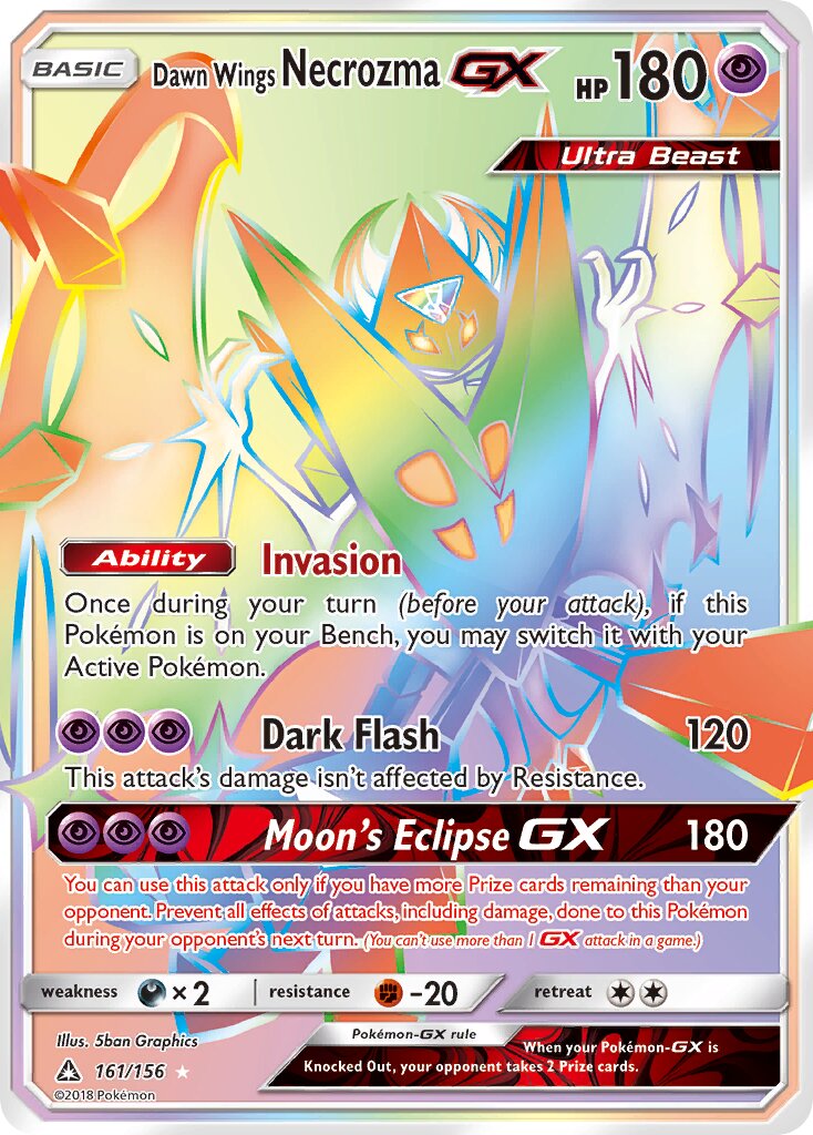 Dawn Wings Necrozma-GX 161/173 — Ultra Prism (English Pokémon TCG card)