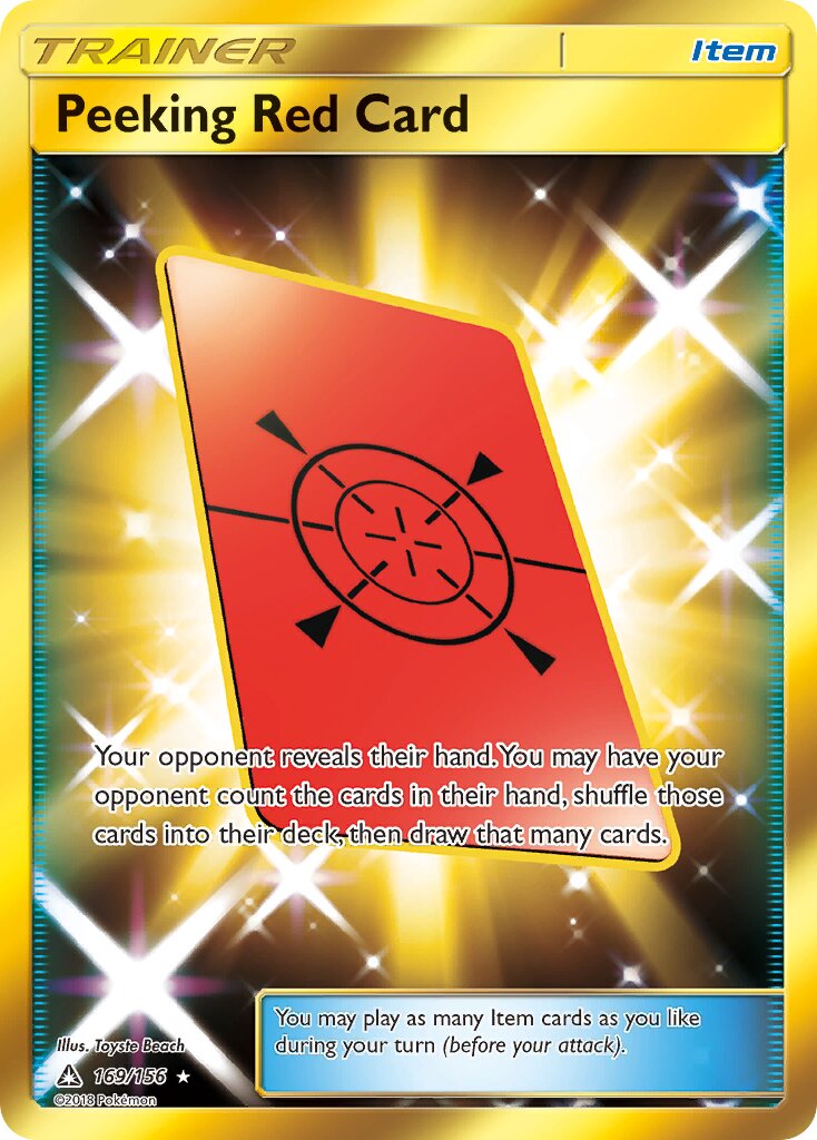 Peeking Red Card 169/173 — Ultra Prism (English Pokémon TCG card)