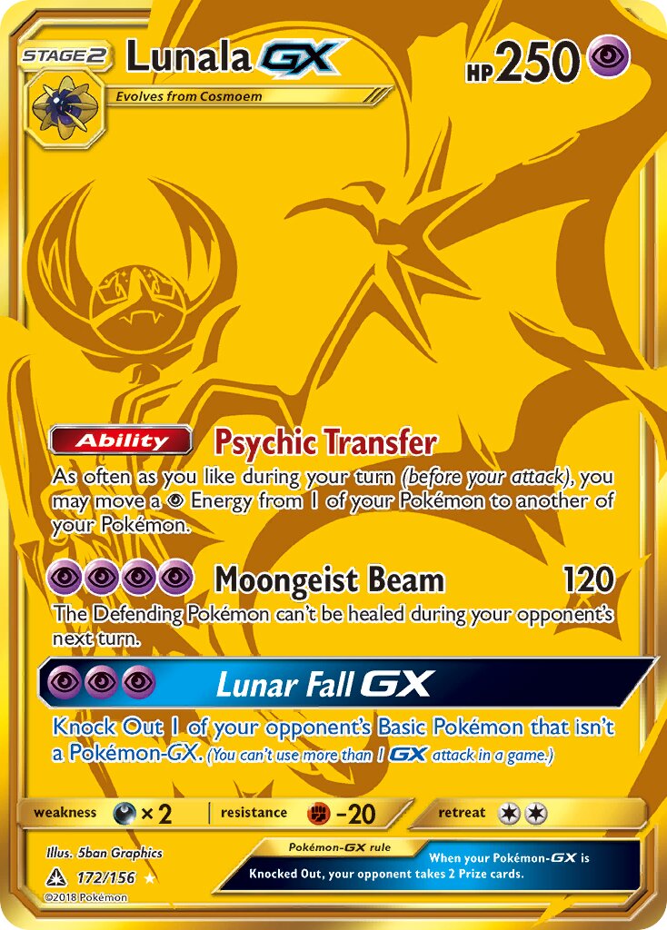 Lunala-GX 172/173 — Ultra Prism (English Pokémon TCG card)