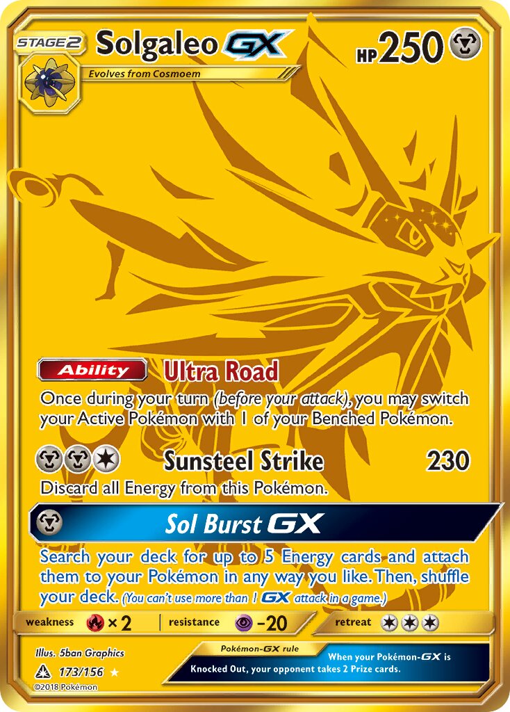 Solgaleo-GX 173/173 — Ultra Prism (English Pokémon TCG card)