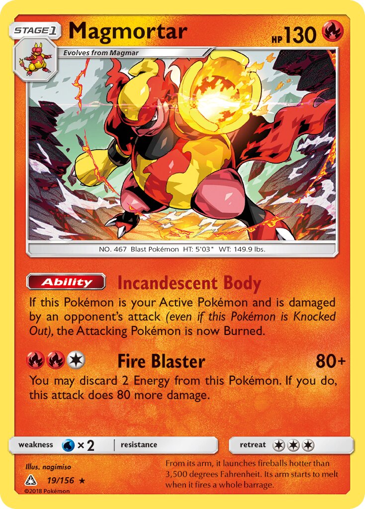 Magmortar 019/173 — Ultra Prism (English Pokémon TCG card)