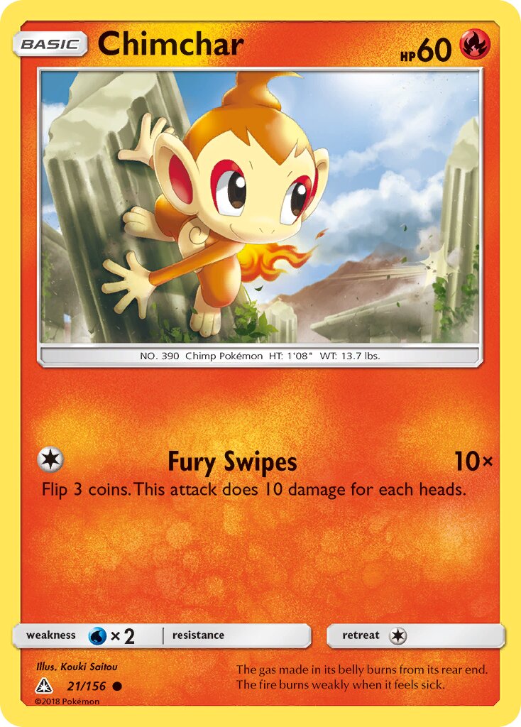 Chimchar 021/173 — Ultra Prism (English Pokémon TCG card)
