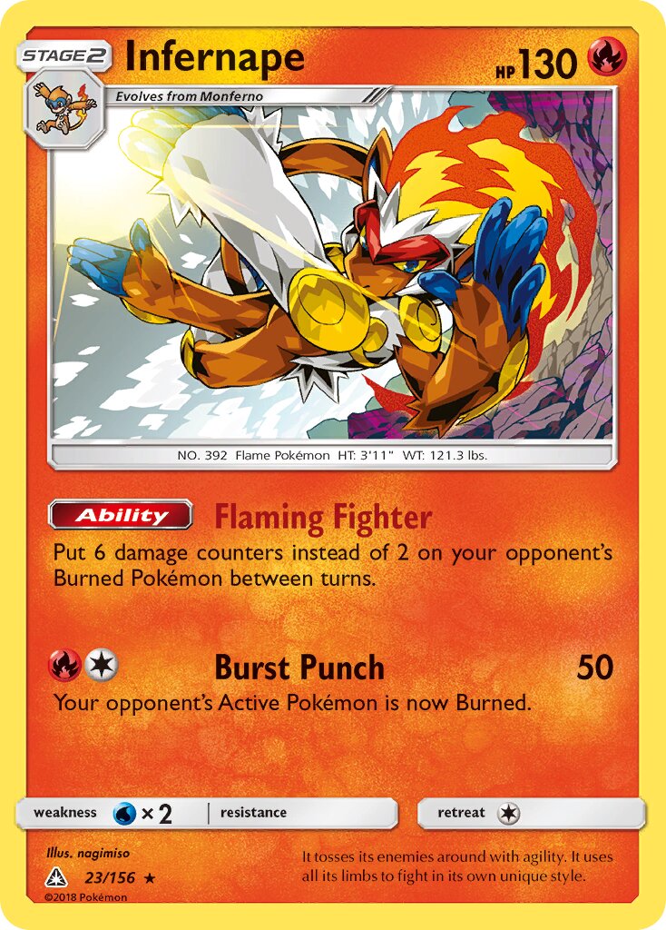 Infernape 023/173 — Ultra Prism (English Pokémon TCG card)