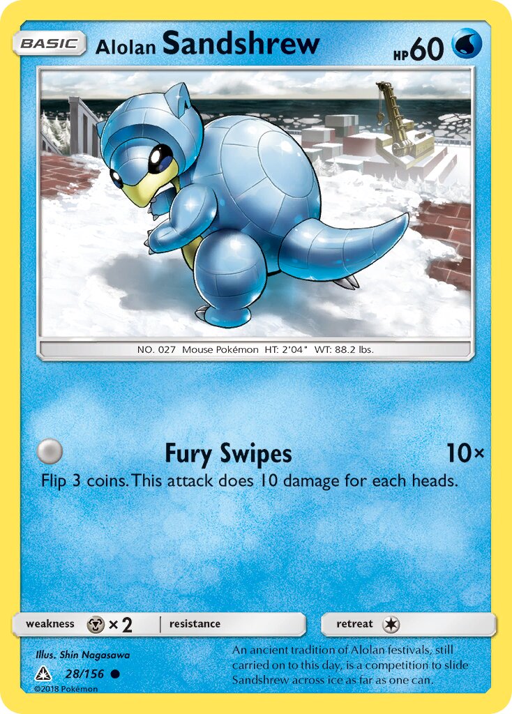Alolan Sandshrew 028/173 — Ultra Prism (English Pokémon TCG card)