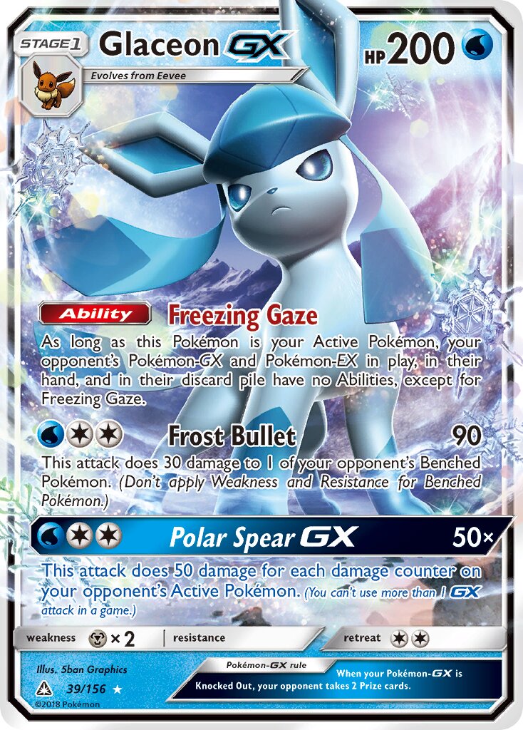 Glaceon-GX 039/173 — Ultra Prism (English Pokémon TCG card)