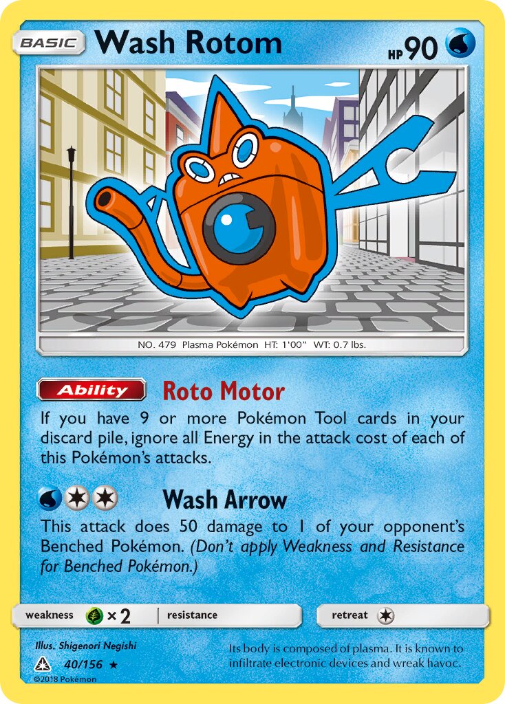 Wash Rotom 040/173 — Ultra Prism (English Pokémon TCG card)