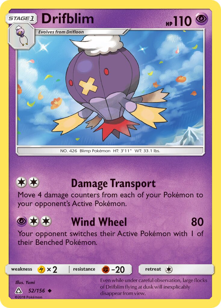 Drifblim 052/173 — Ultra Prism (English Pokémon TCG card)