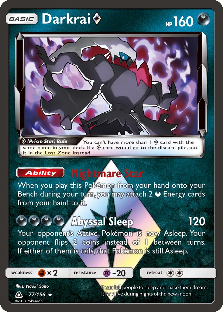 Darkrai ◇ 077/173 — Ultra Prism (English Pokémon TCG card)