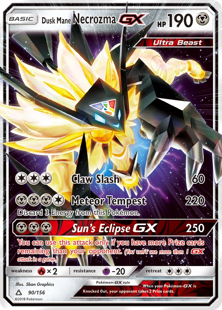 Dusk Mane Necrozma-GX 090/173 — Ultra Prism (English Pokémon TCG card)