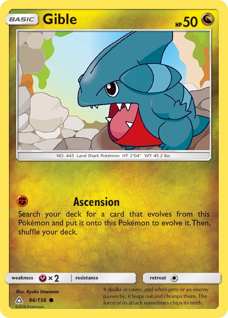 Gible 096/173 — Ultra Prism (English Pokémon TCG card)