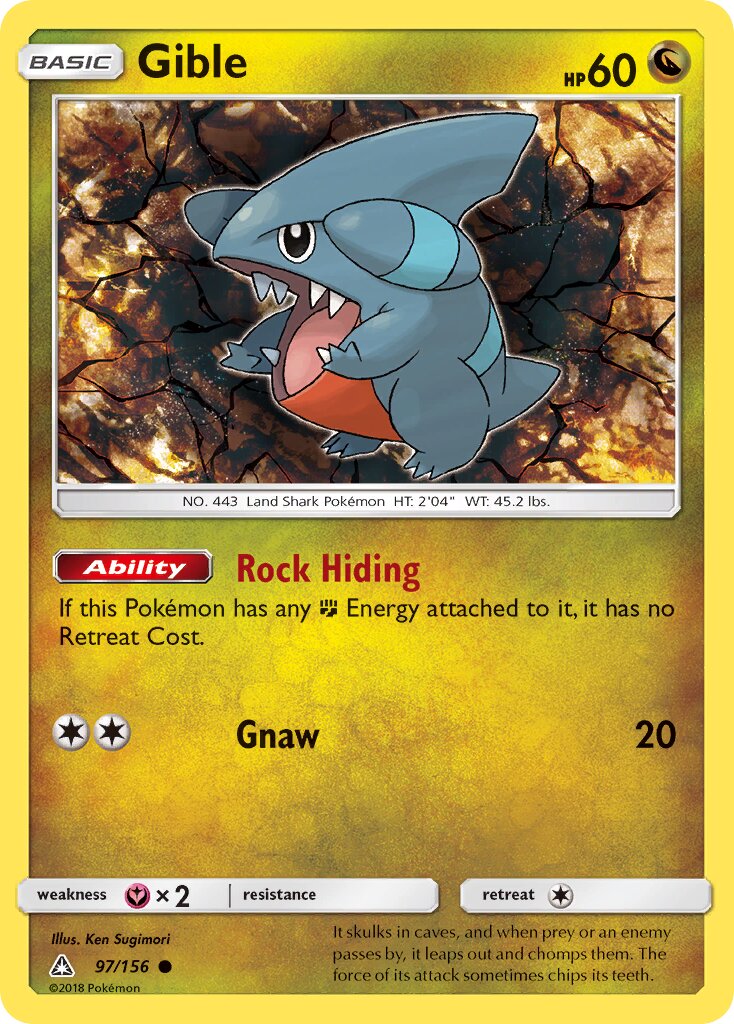 Gible 097/173 — Ultra Prism (English Pokémon TCG card)