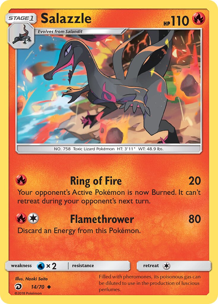 Salazzle 014/78 — Dragon Majesty (English Pokémon TCG card)