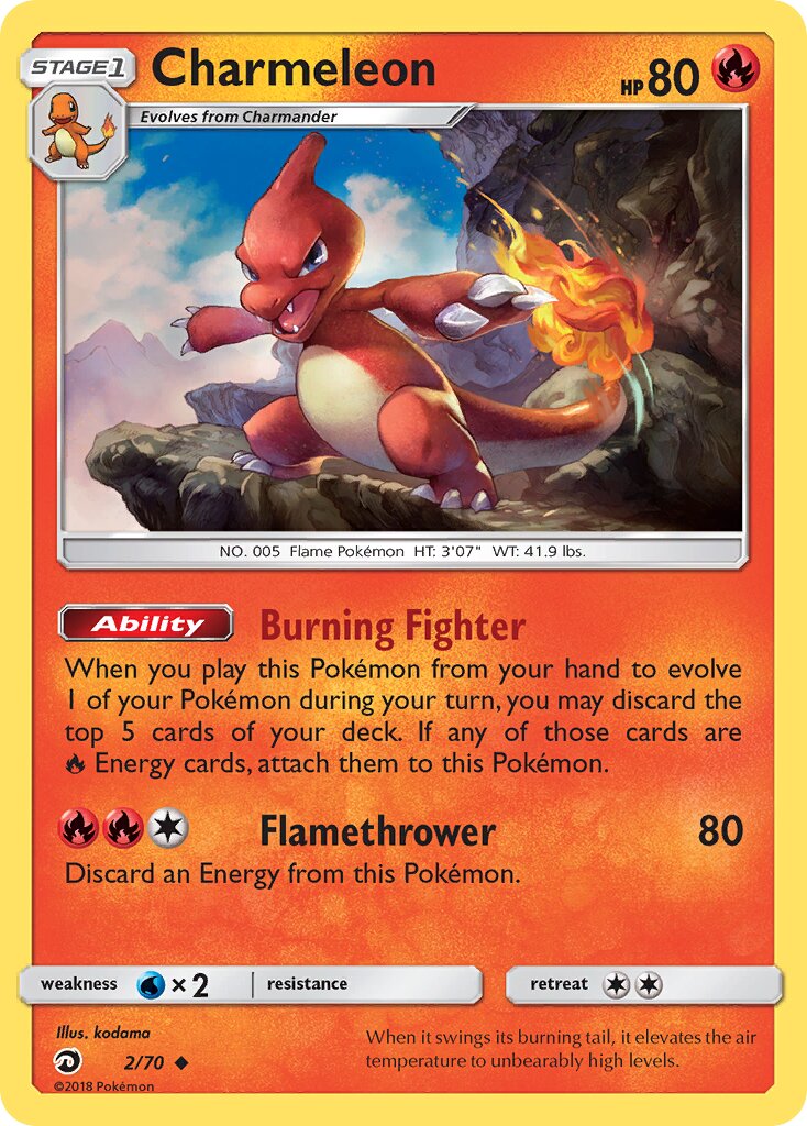 Charmeleon 002/78 — Dragon Majesty (English Pokémon TCG card)